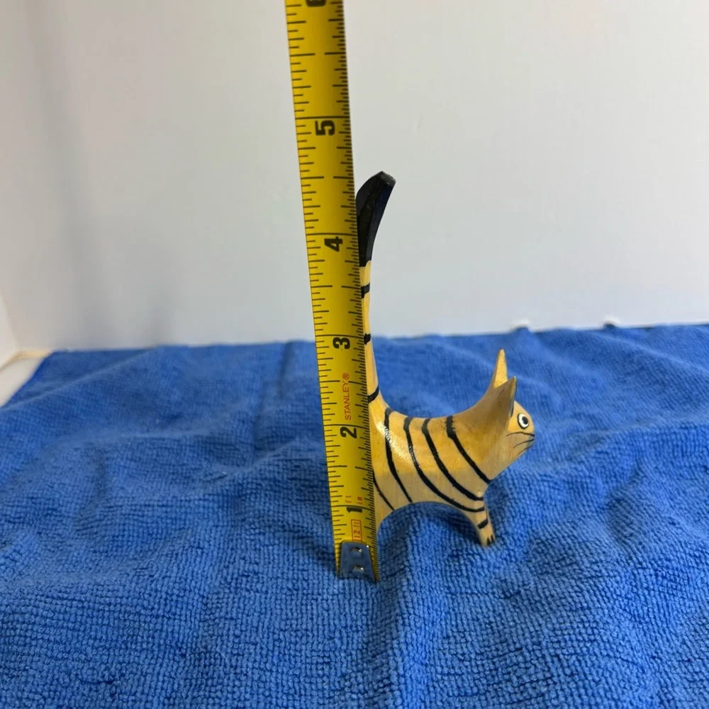 Handcrafted Cat Figurines - Black and Yellow